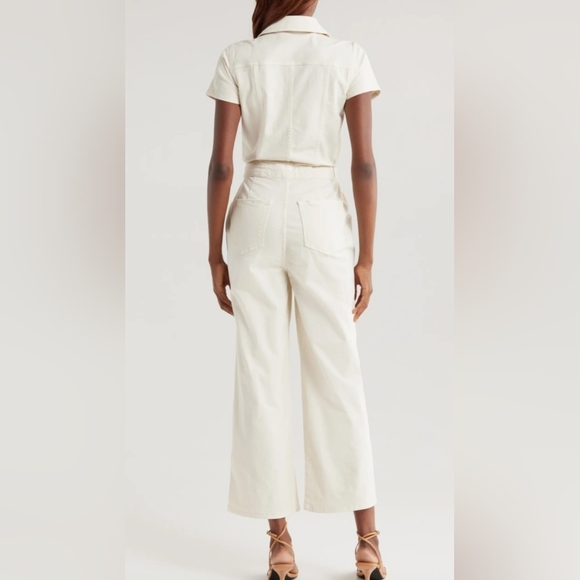 Good American Cream Denim Overalls - Picture 2 of 9